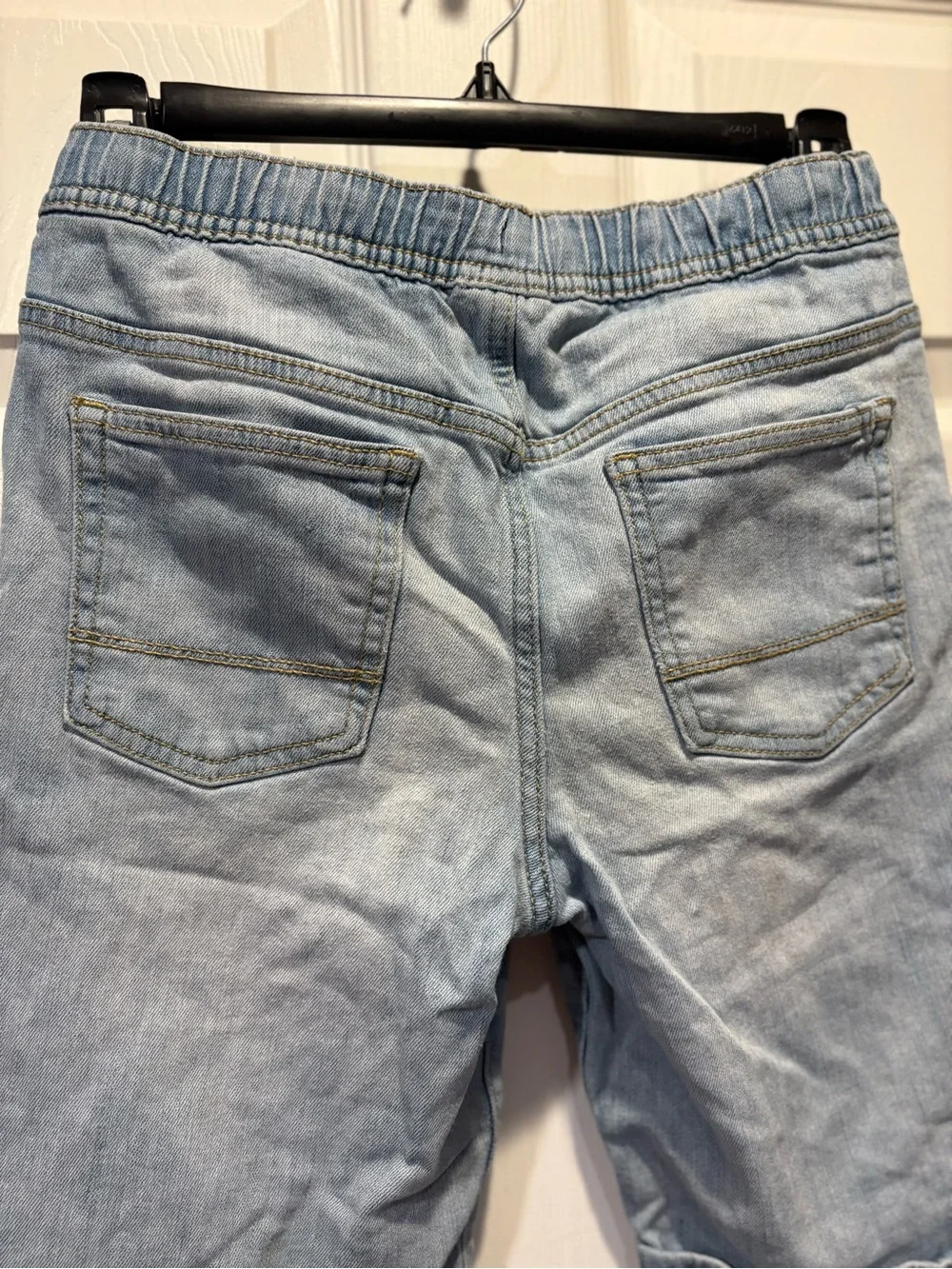 Cat & Jack Big Kids Light Blue Denim Jogger Shorts with Drawstring